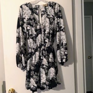 Faux wrap floral dress
